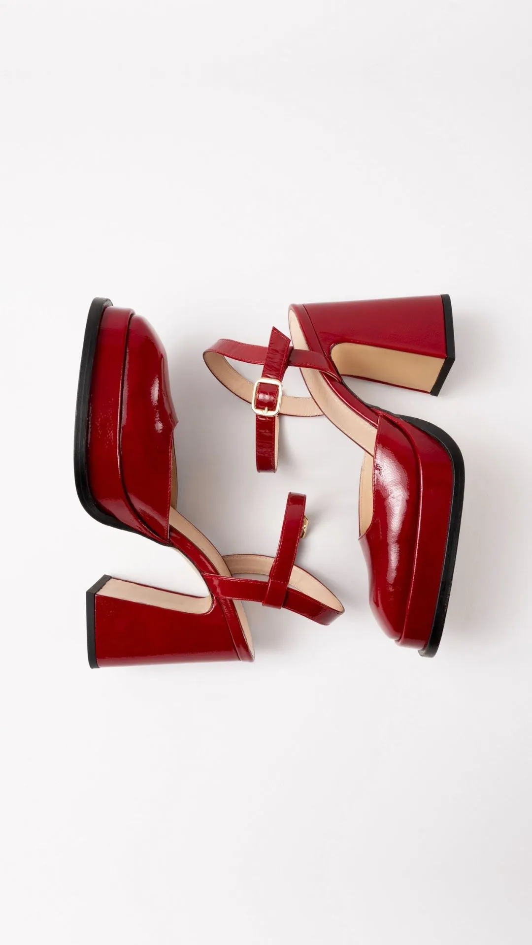 MALASANA - Berry Patent Leather Platform Pumps