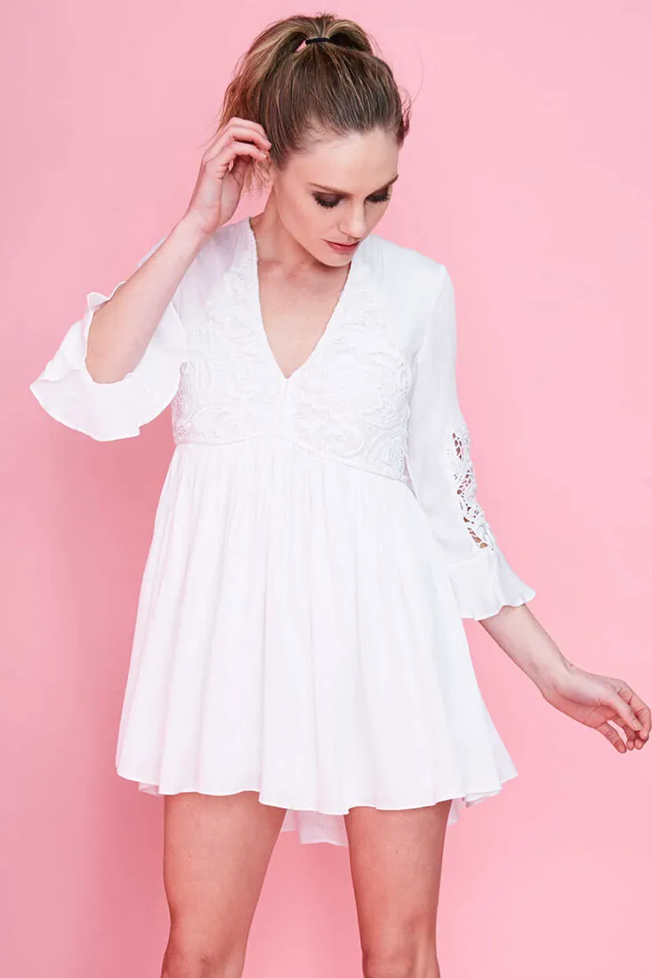 Maliah Crochet Dress White