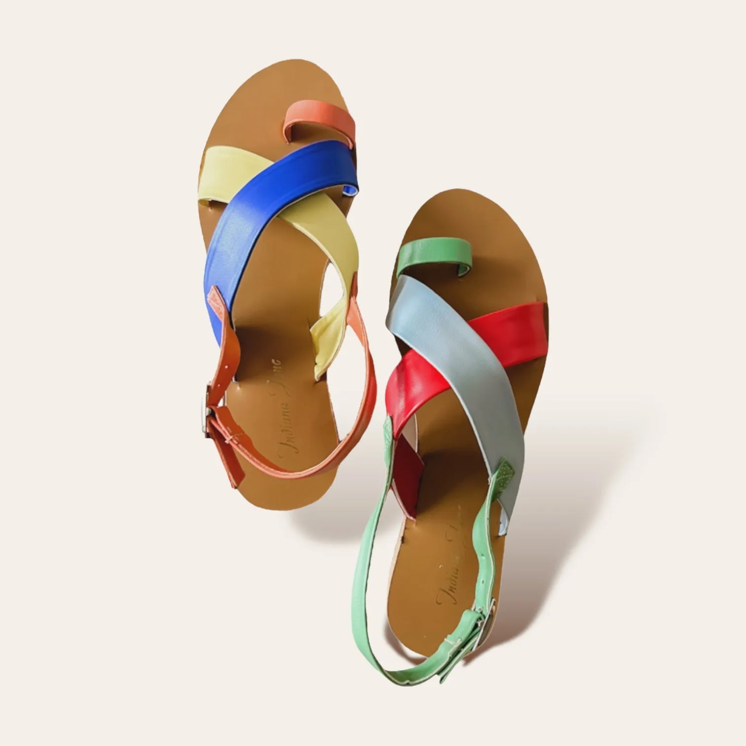 MAYA Retro Wide Cross Strap Board Sandals Flats