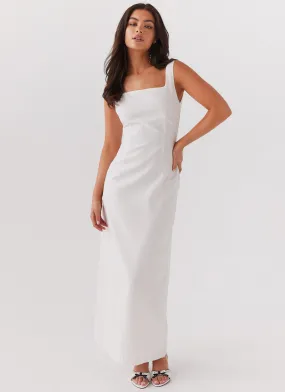 Melina Linen Maxi Dress - White