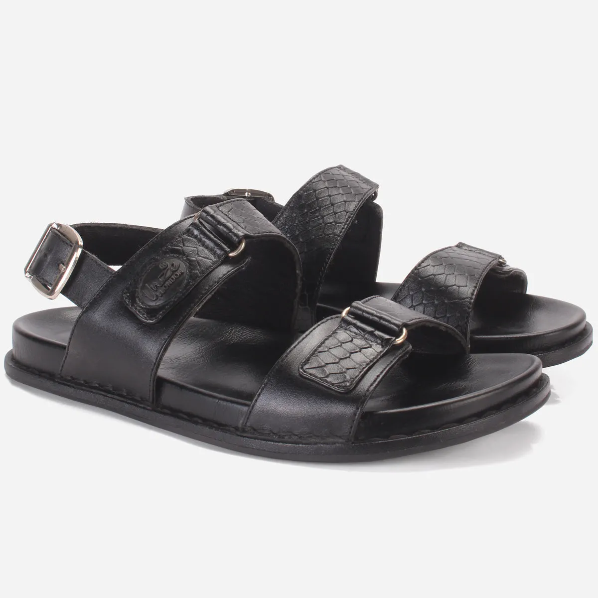 Men "VEERO" Leather Open Toe Summer Flat Sandals