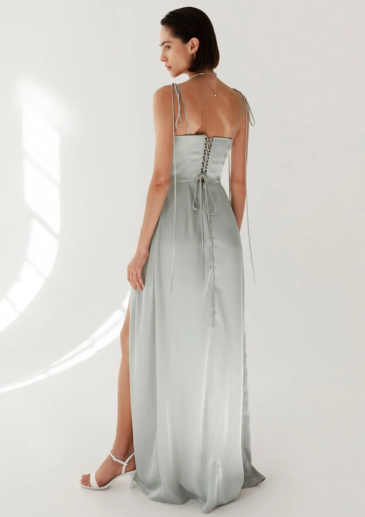 Mermaid Satin Corset Maxi Dress