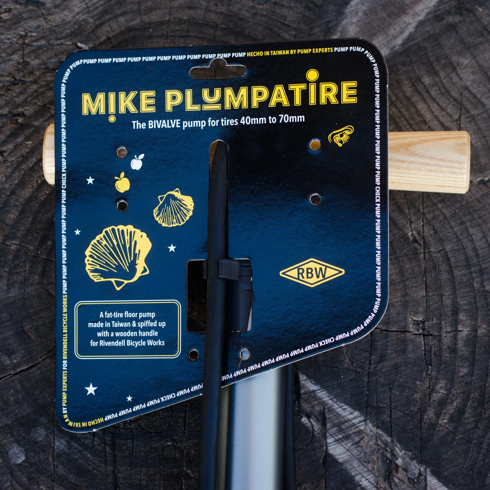 Mike PLUMPATIRE - a wood-handled Floor Pump