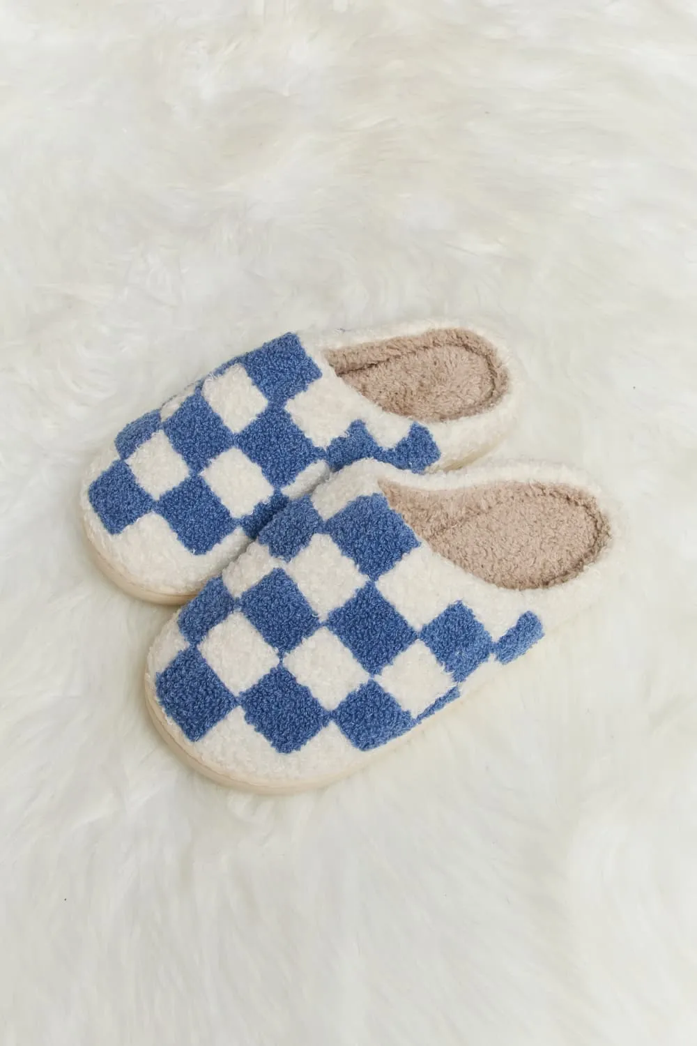 Millie Checkered Plush Slippers