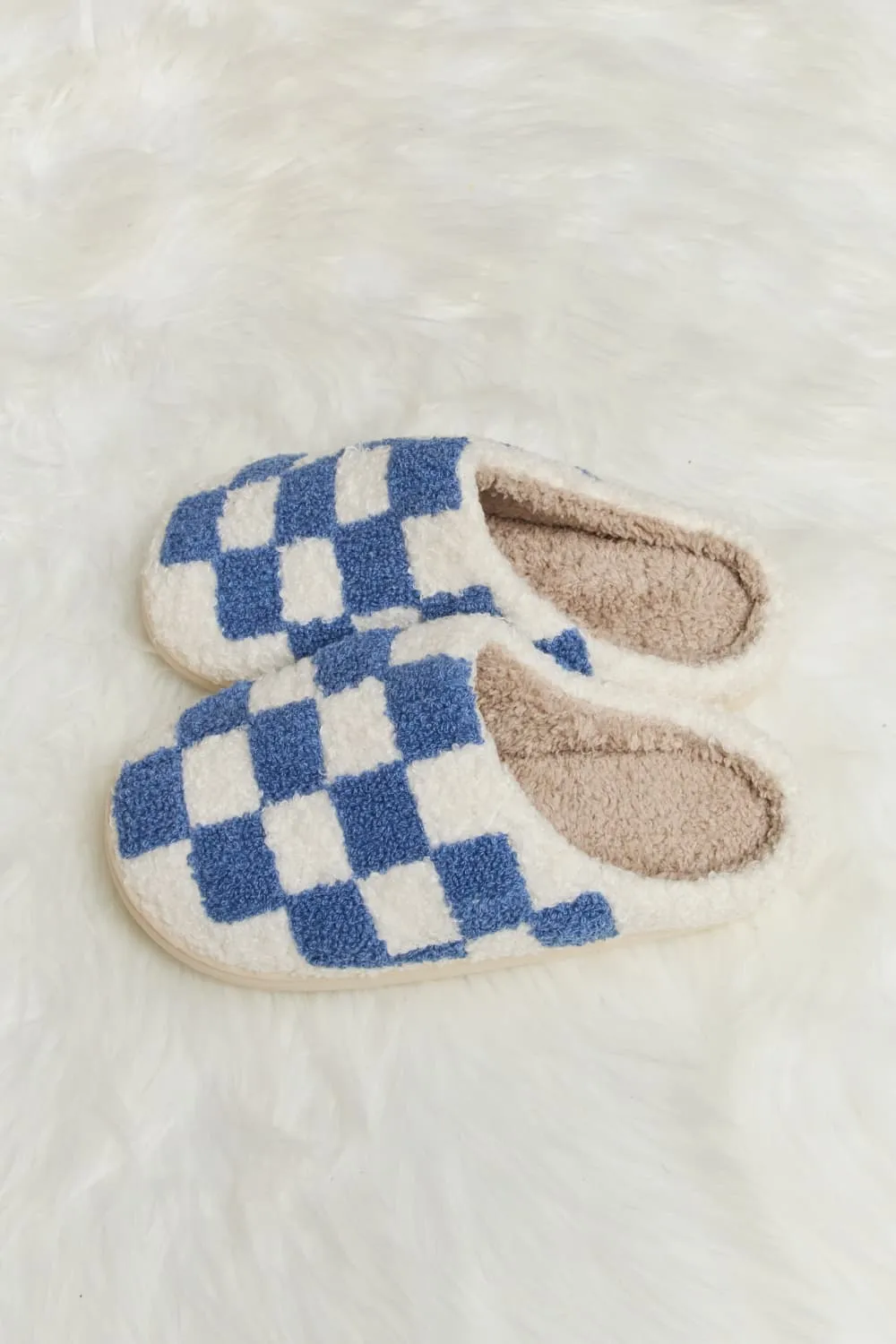 Millie Checkered Plush Slippers