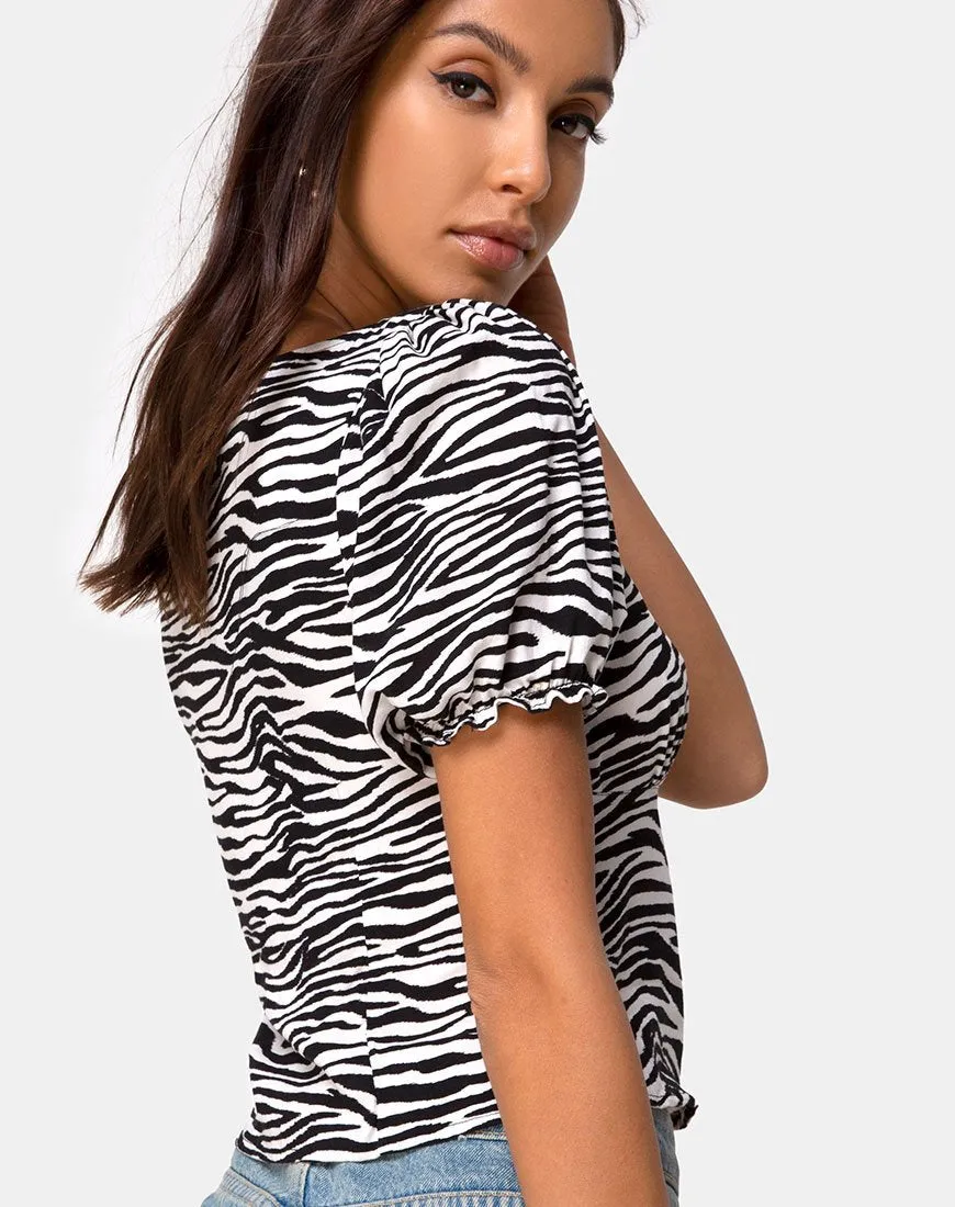 Monda Crop Top in Classic Zebra