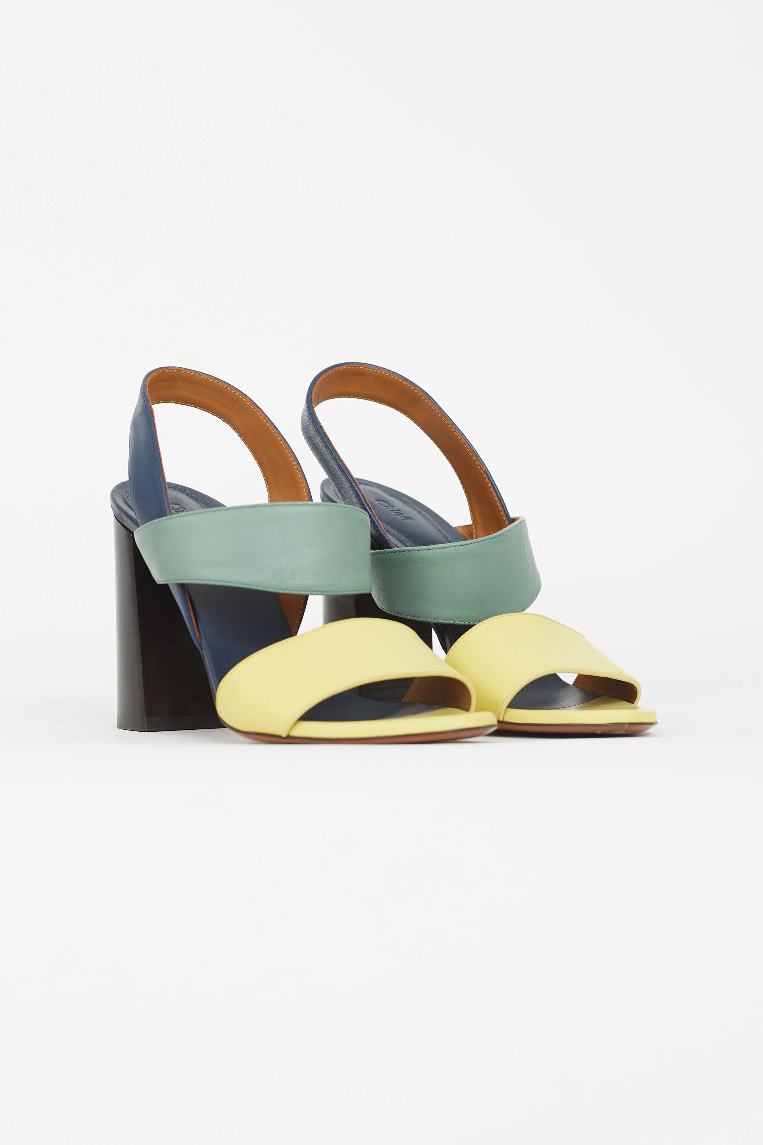 Multi Colour Block Strappy Heeled Sandal