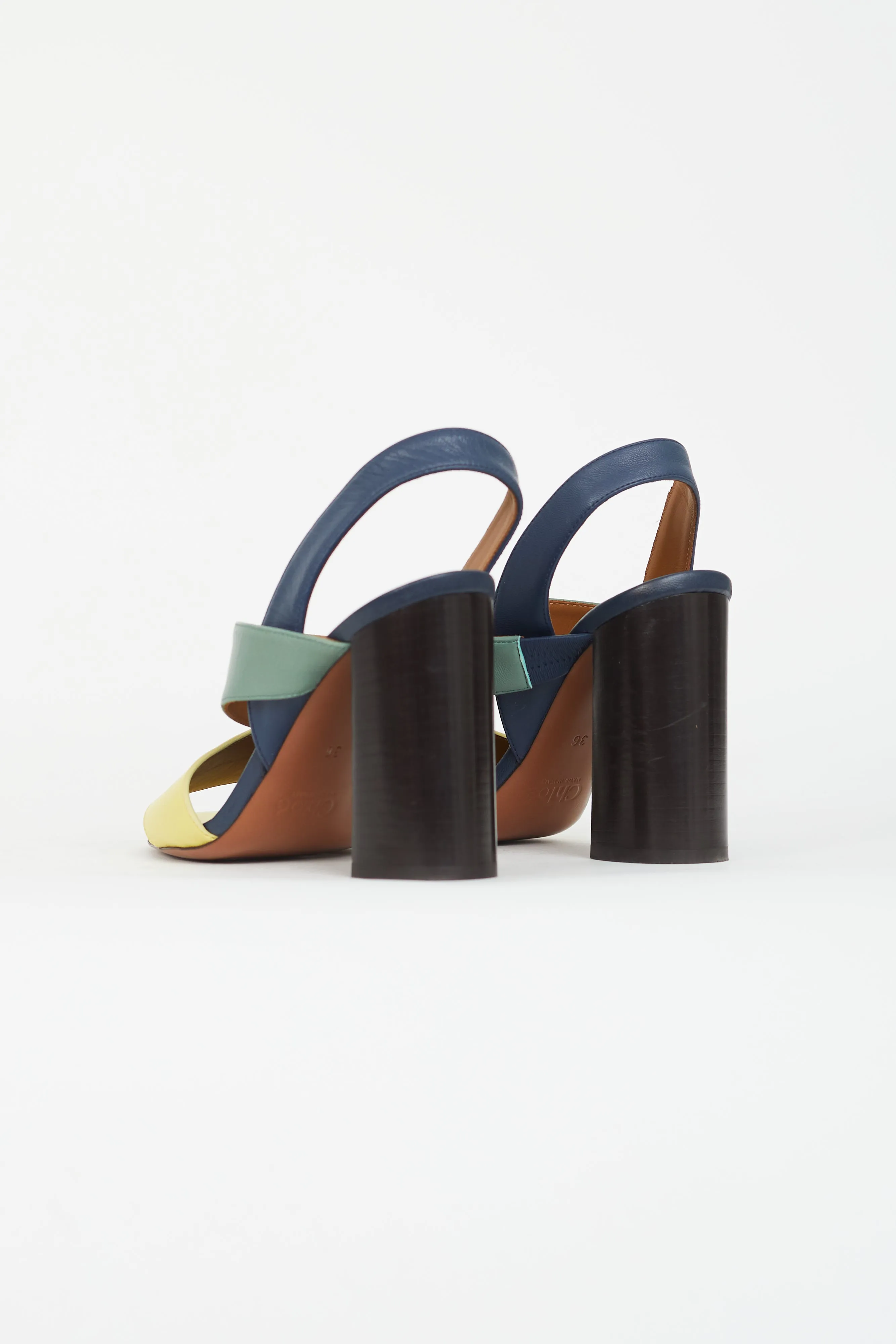 Multi Colour Block Strappy Heeled Sandal