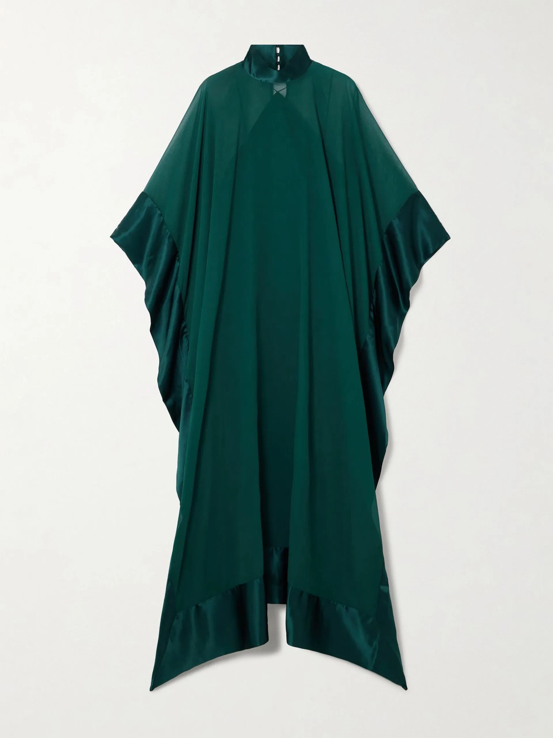 New Age Spirito satin-trimmed silk-chiffon gown