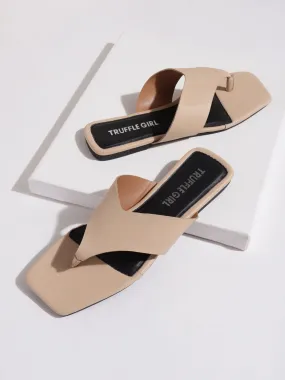 Nude PU Square Toe Slippers (TC-RLST14-NUD)