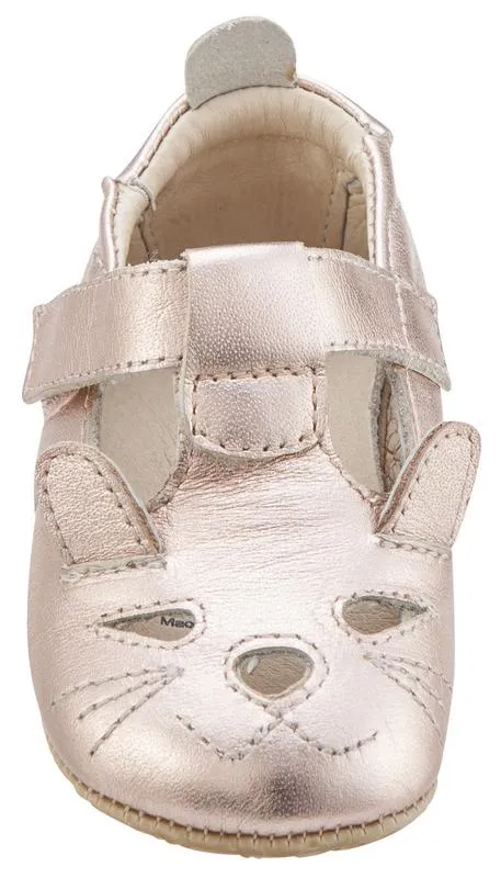 Old Soles Girl's 006 Cutesy Shoe Kitty Detail Copper Metallic Leather Mary Jane Flats