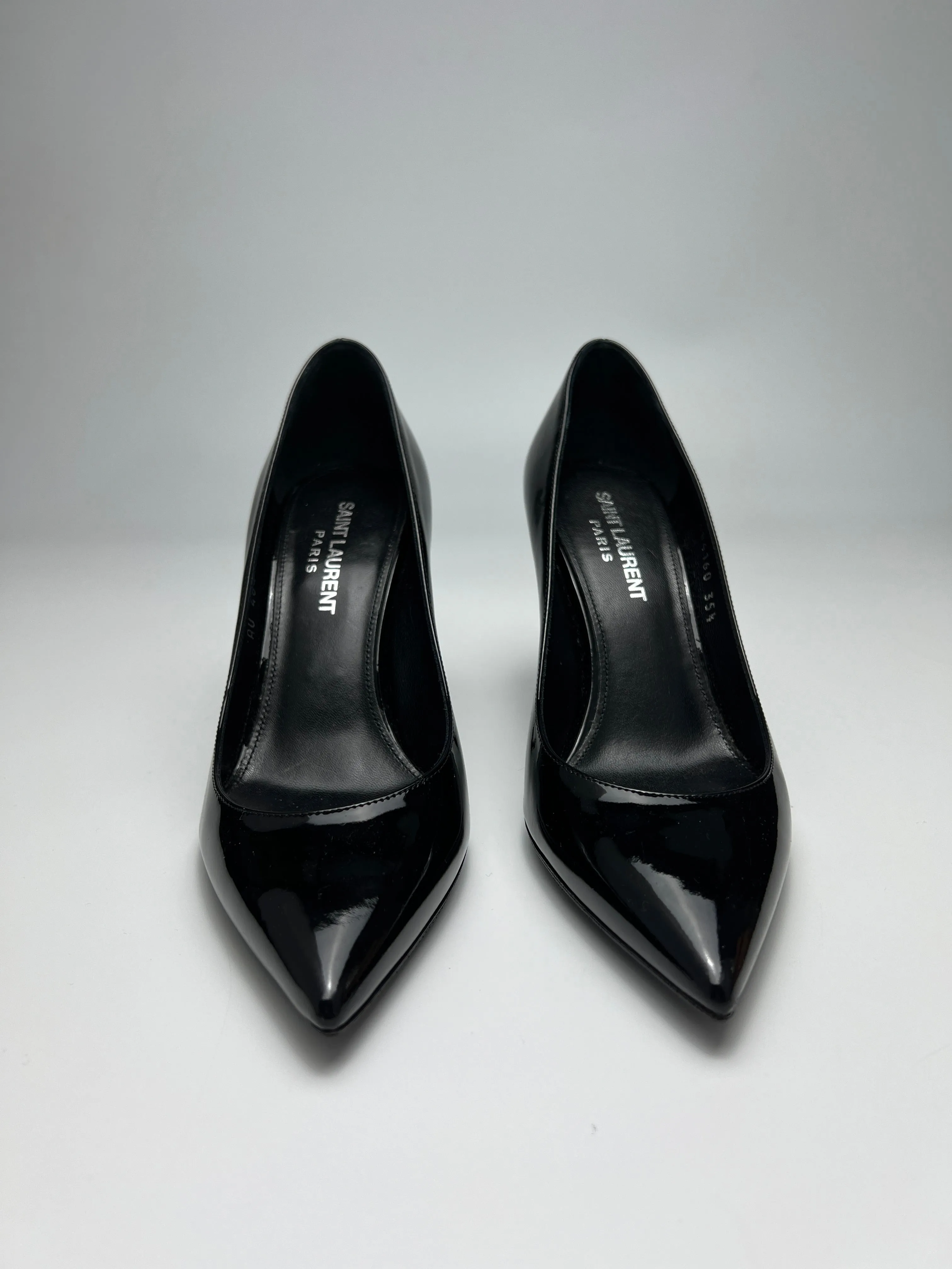 Opyum 85 Black Patent with Nickel Palladium Hardware Pumps