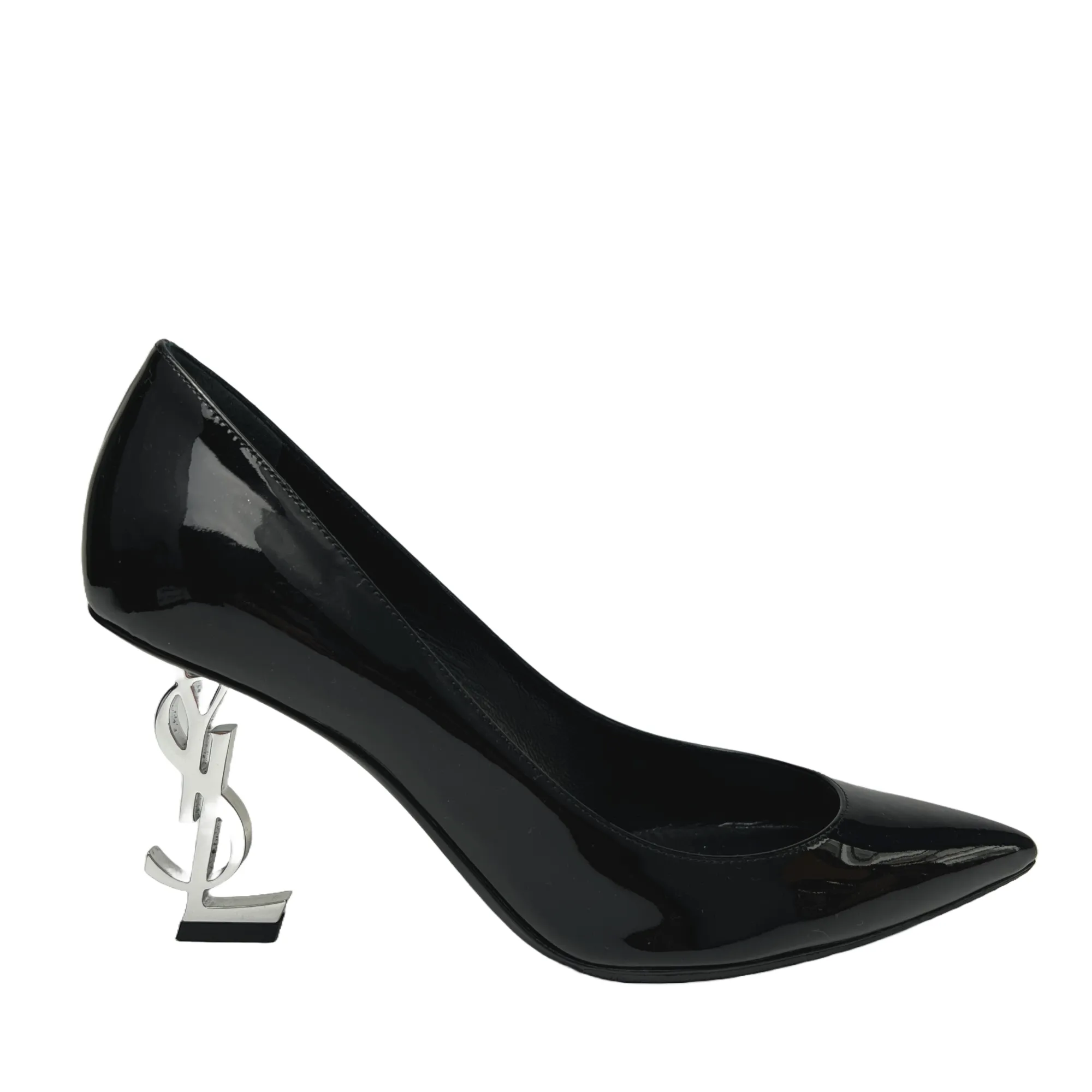 Opyum 85 Black Patent with Nickel Palladium Hardware Pumps