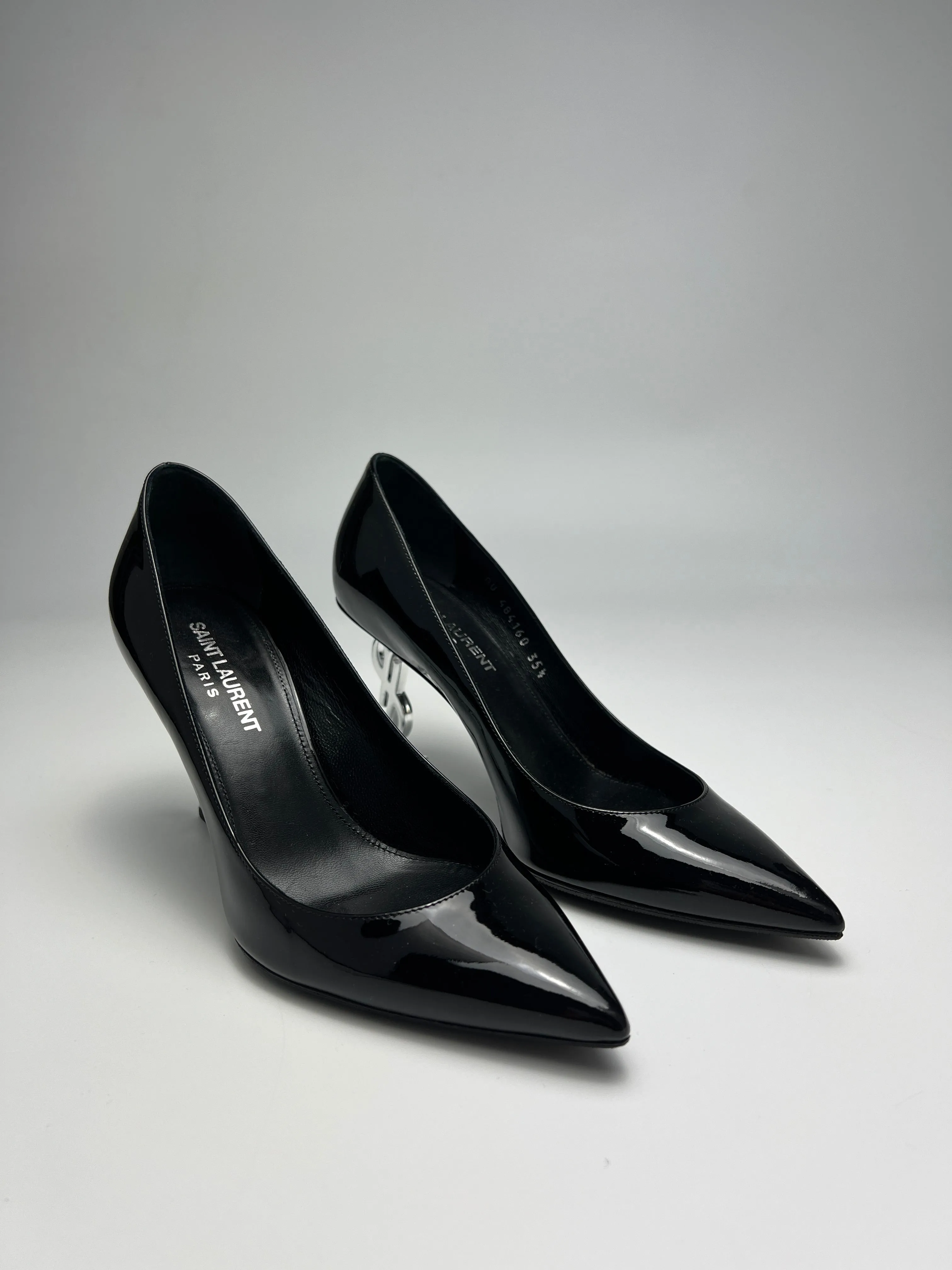 Opyum 85 Black Patent with Nickel Palladium Hardware Pumps