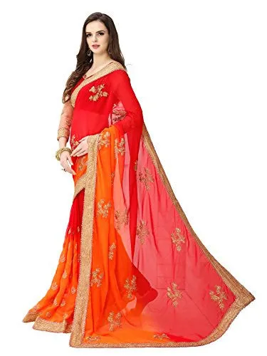 Panchratna Women's Faux Georgette Saree