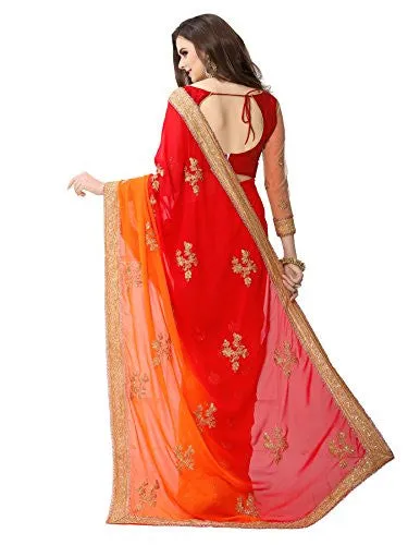 Panchratna Women's Faux Georgette Saree