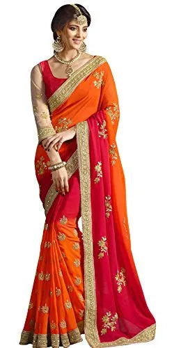 Panchratna Women's Faux Georgette Saree