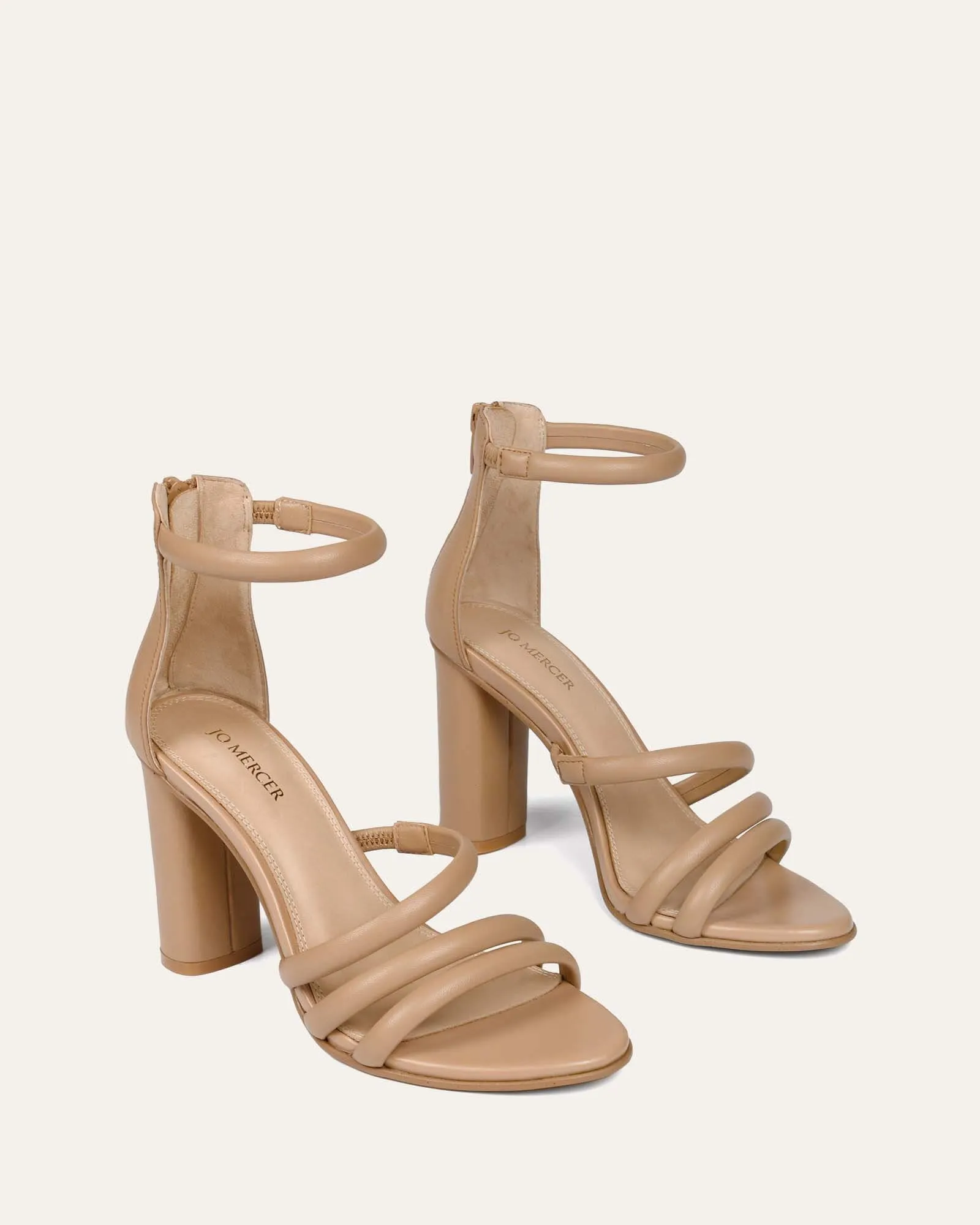 PIPPIN HIGH HEEL SANDALS BEIGE LEATHER