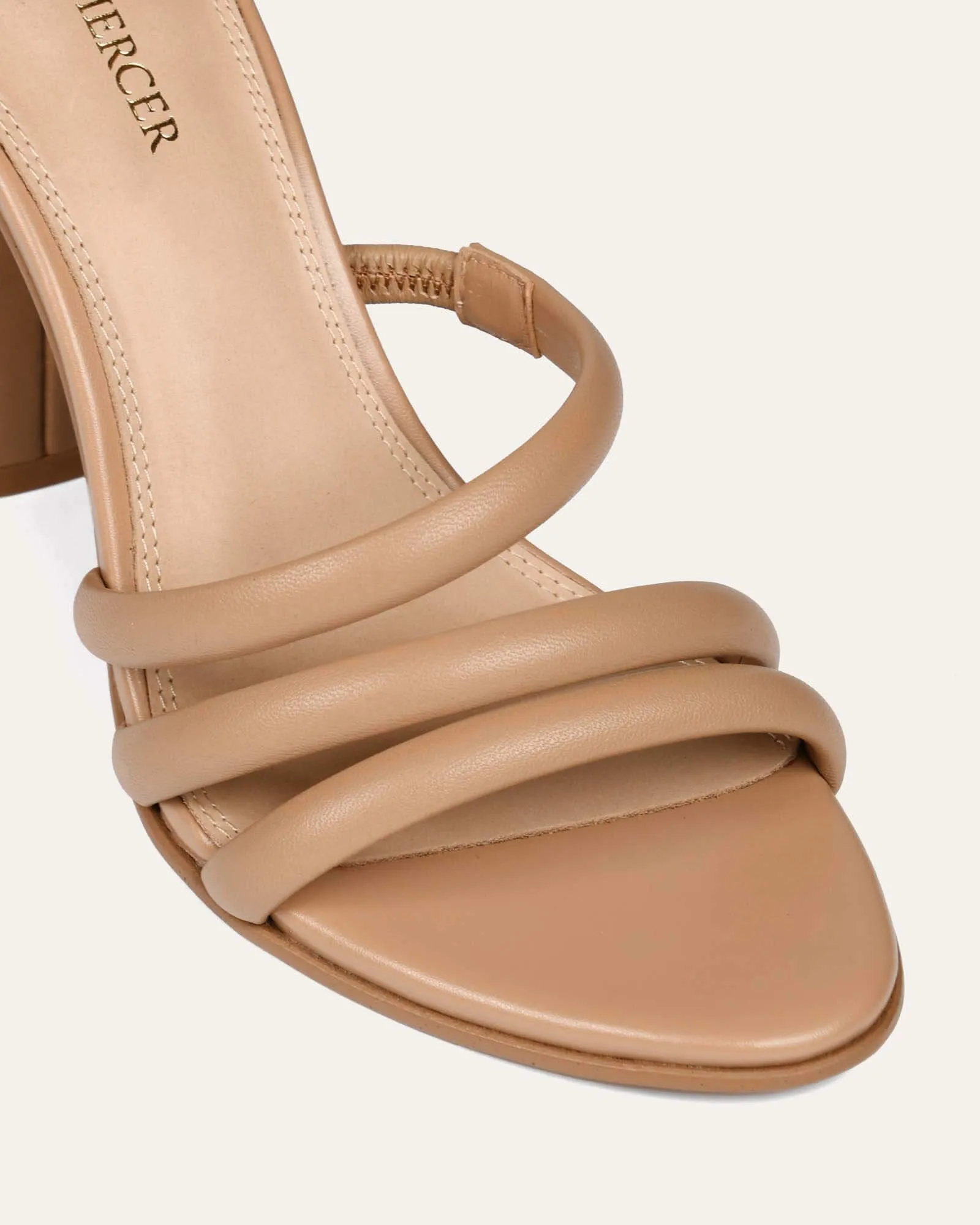 PIPPIN HIGH HEEL SANDALS BEIGE LEATHER