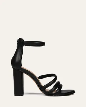 PIPPIN HIGH HEEL SANDALS BLACK LEATHER