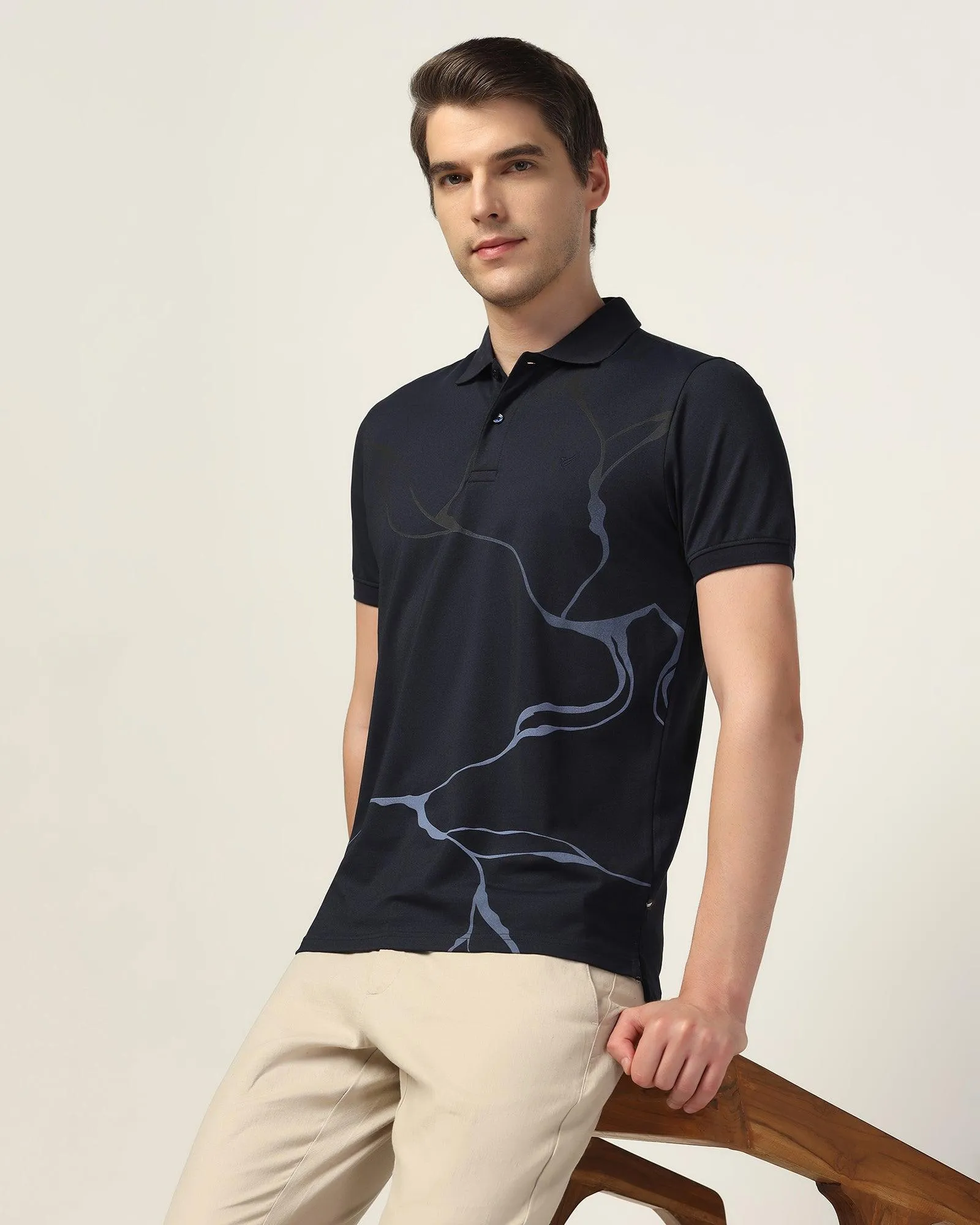 Polo Raven Blue Printed T-Shirt - Mizu