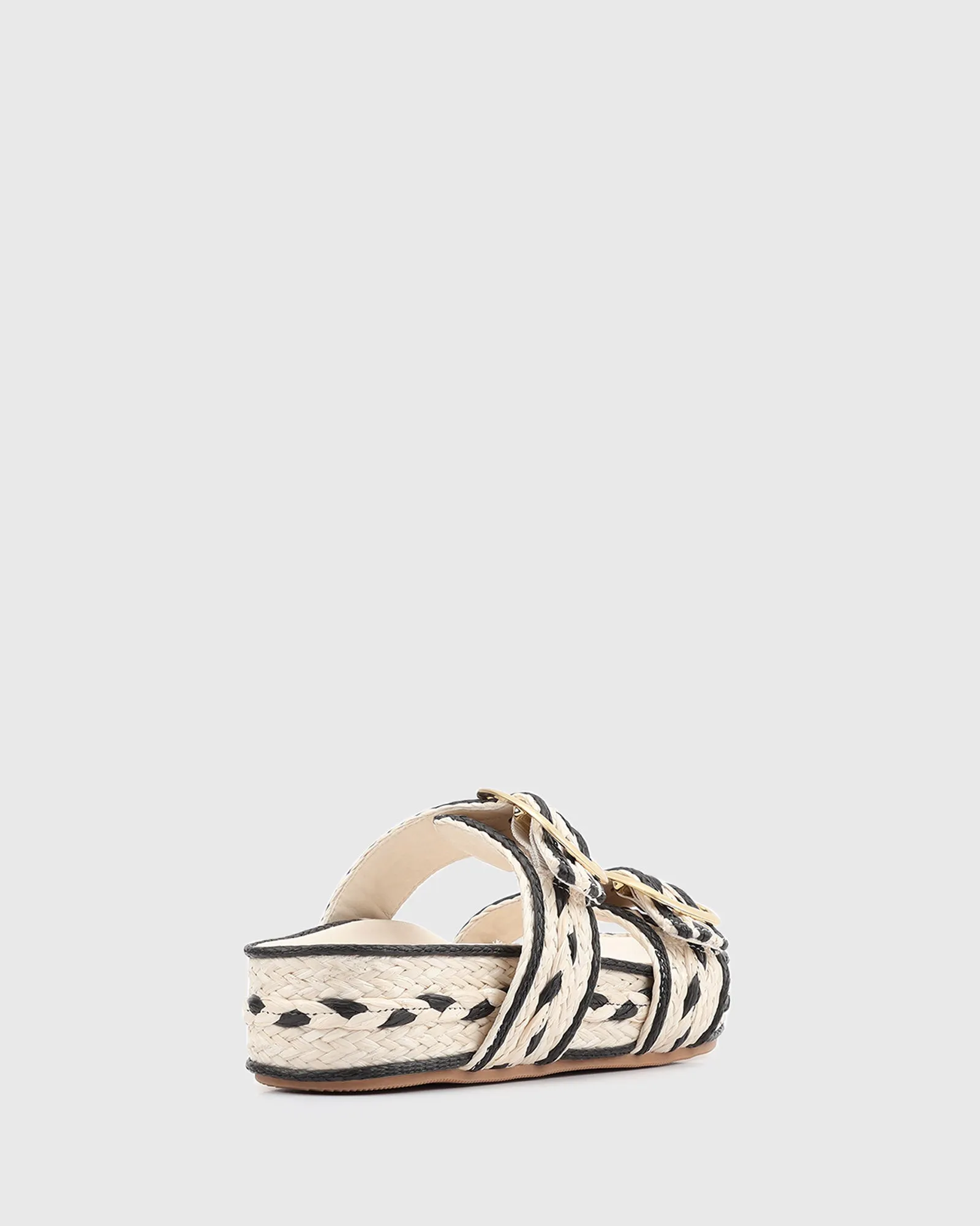 PRE-ORDER LYRICAL Leather Raffia Platform Slides