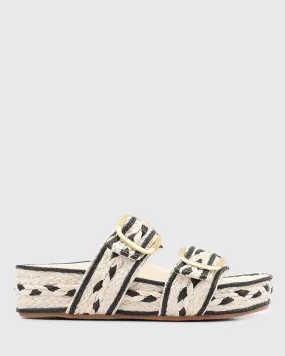 PRE-ORDER LYRICAL Leather Raffia Platform Slides