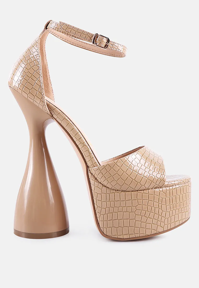 Pretty Me Patent Croc Ultra High Platform Sandals