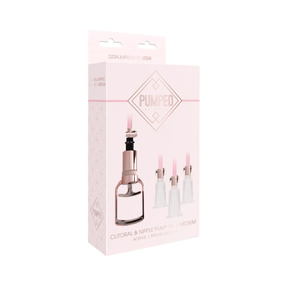 Pumped - Clitoral & Nipple Pump Set  Medium - Rose