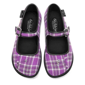 Purple Tartan Women's Mary Jane Flat