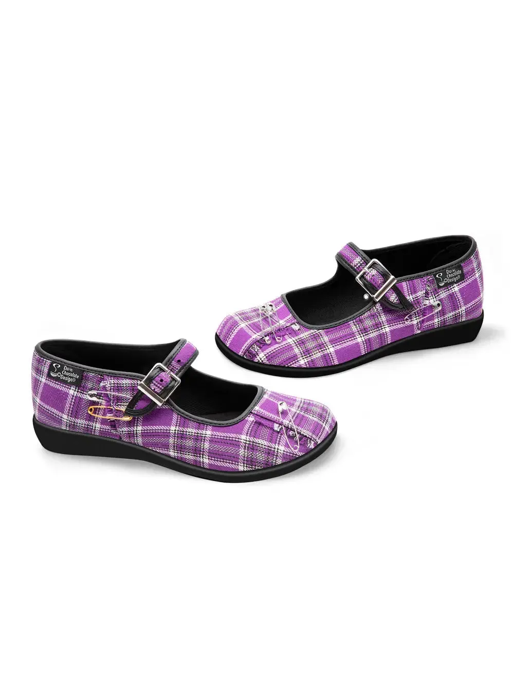 Purple Tartan Women's Mary Jane Flat