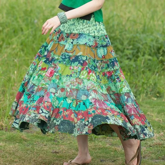 Random Patchwork Hippie Skirt