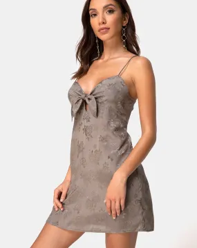 Ronina Dress in Satin Rose Silver Grey