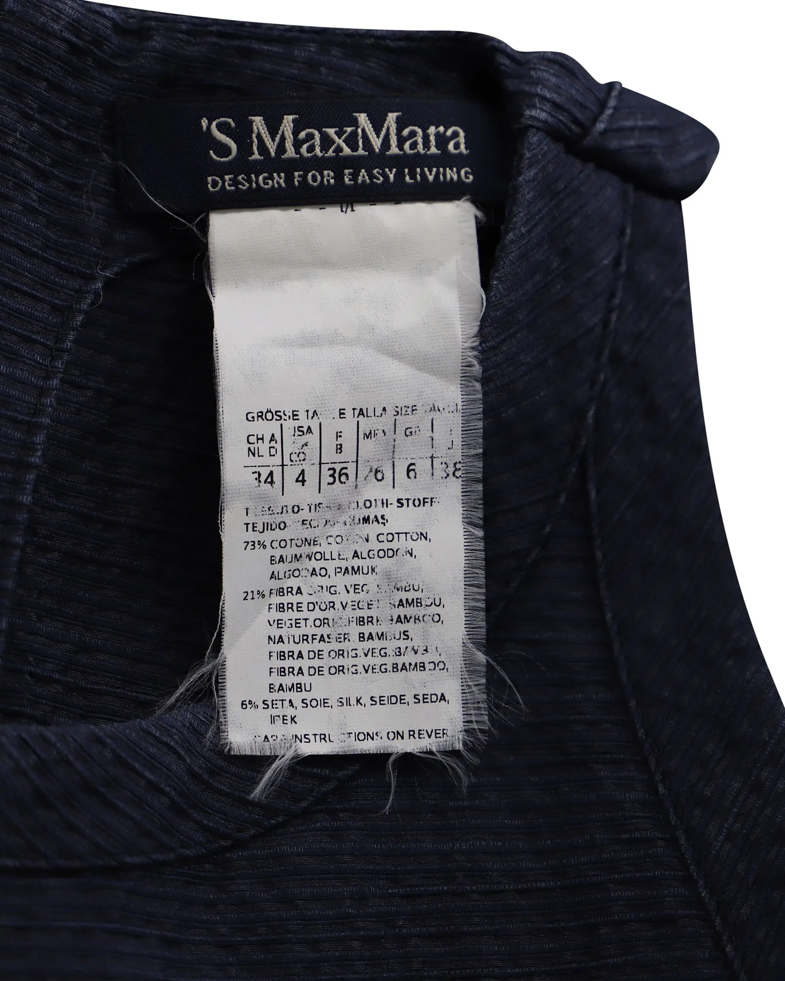 'S Max Mara Halter Dress in Navy Blue Cotton