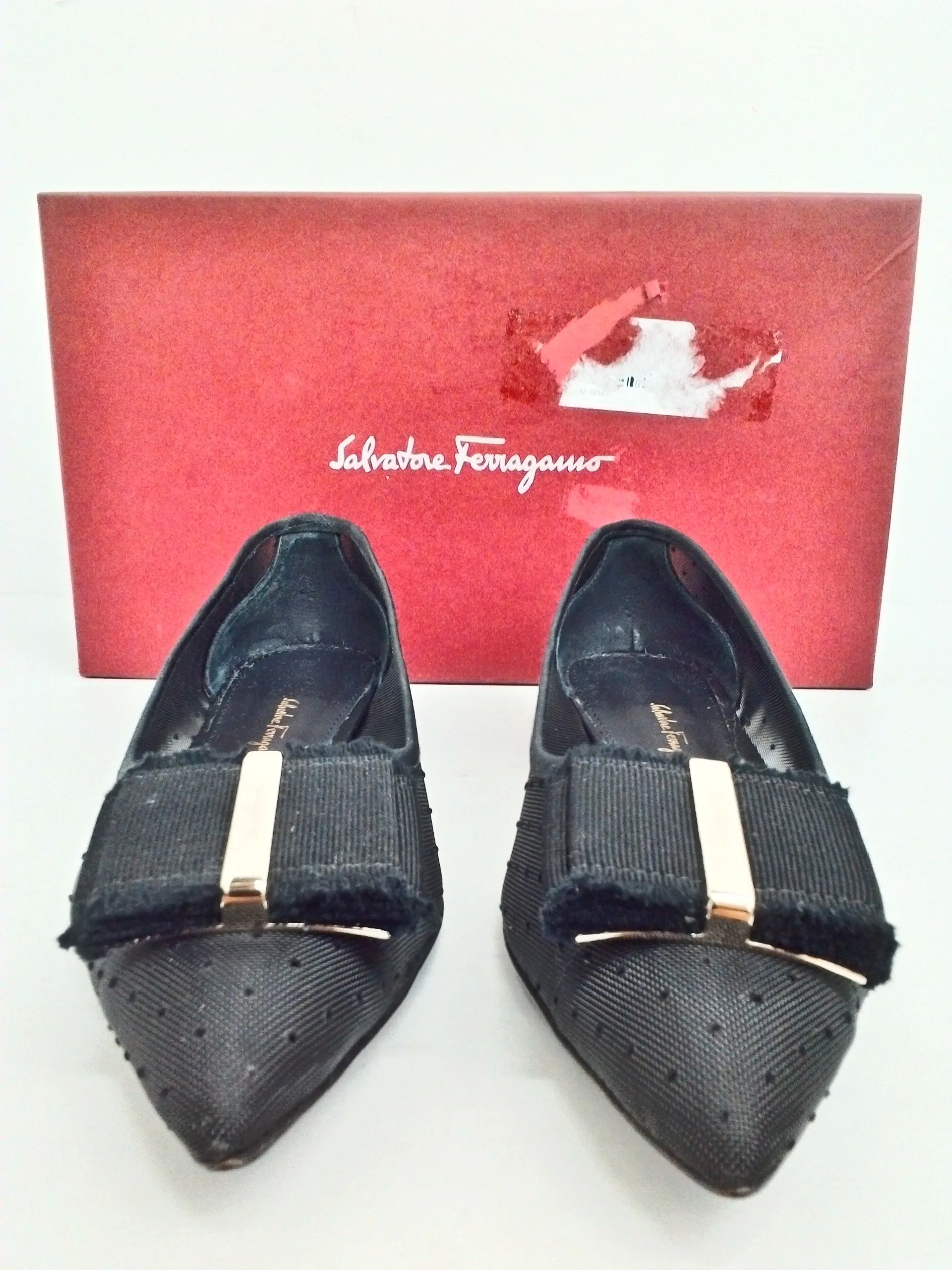 Salvatore Ferragamo Women's Zeri Black Fabric Flats Size 6.5 B