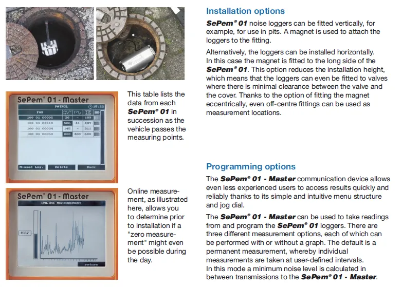 Sewerin Drive-By SePem 155 Water Distribution System Leak Logger System