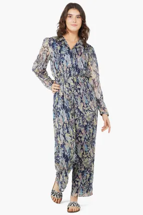 Shimmering Snakeskin Formal Evening Jumpsuit