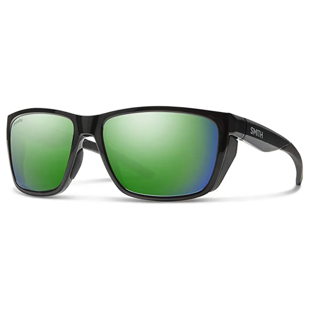 Smith Men's Black Frame Chromapop Green Mirror Lens Polarized Longfin Sunglasses - 20151580759UI