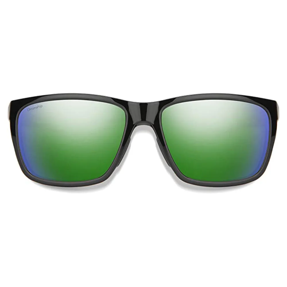 Smith Men's Black Frame Chromapop Green Mirror Lens Polarized Longfin Sunglasses - 20151580759UI