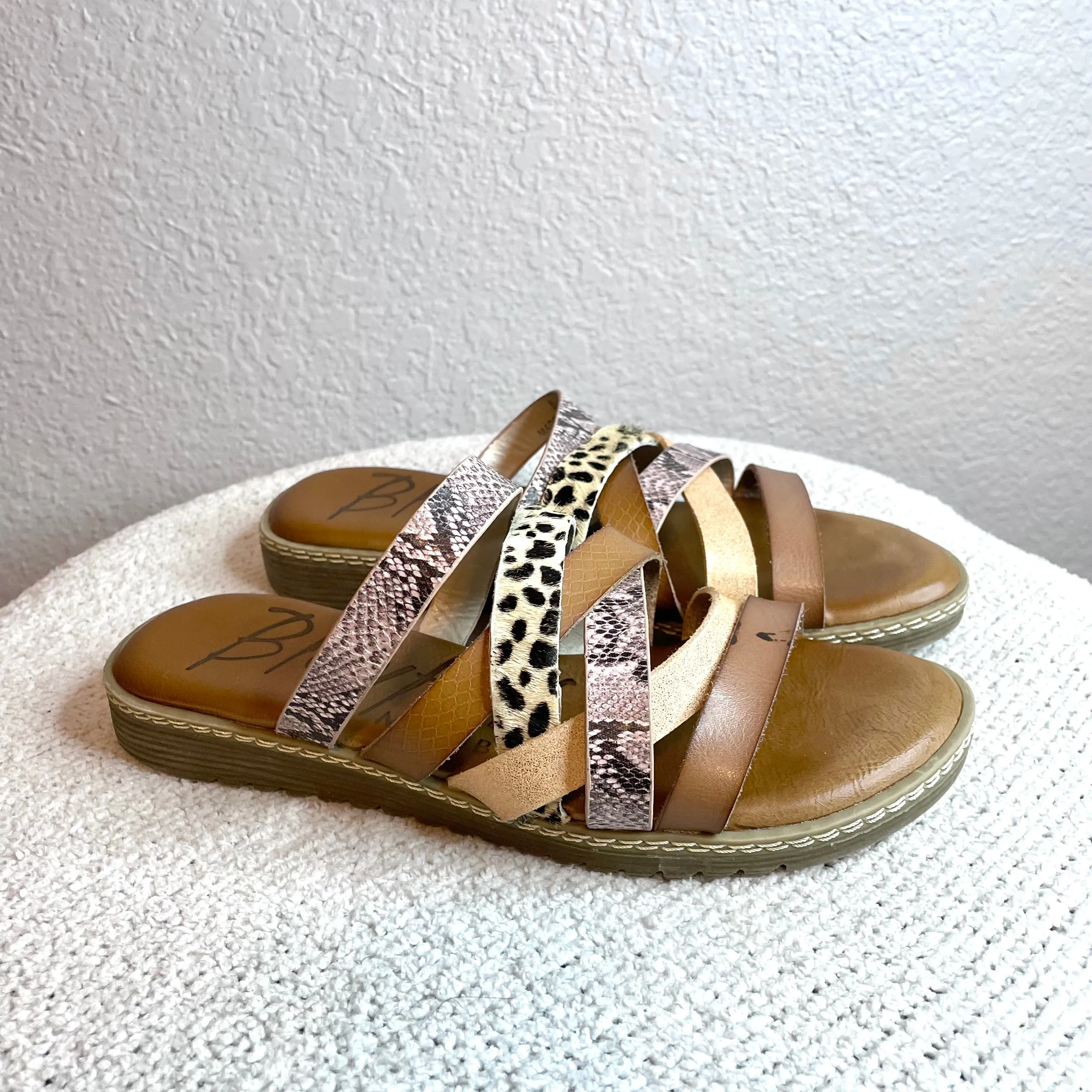 Strappy Animal Print Sandals