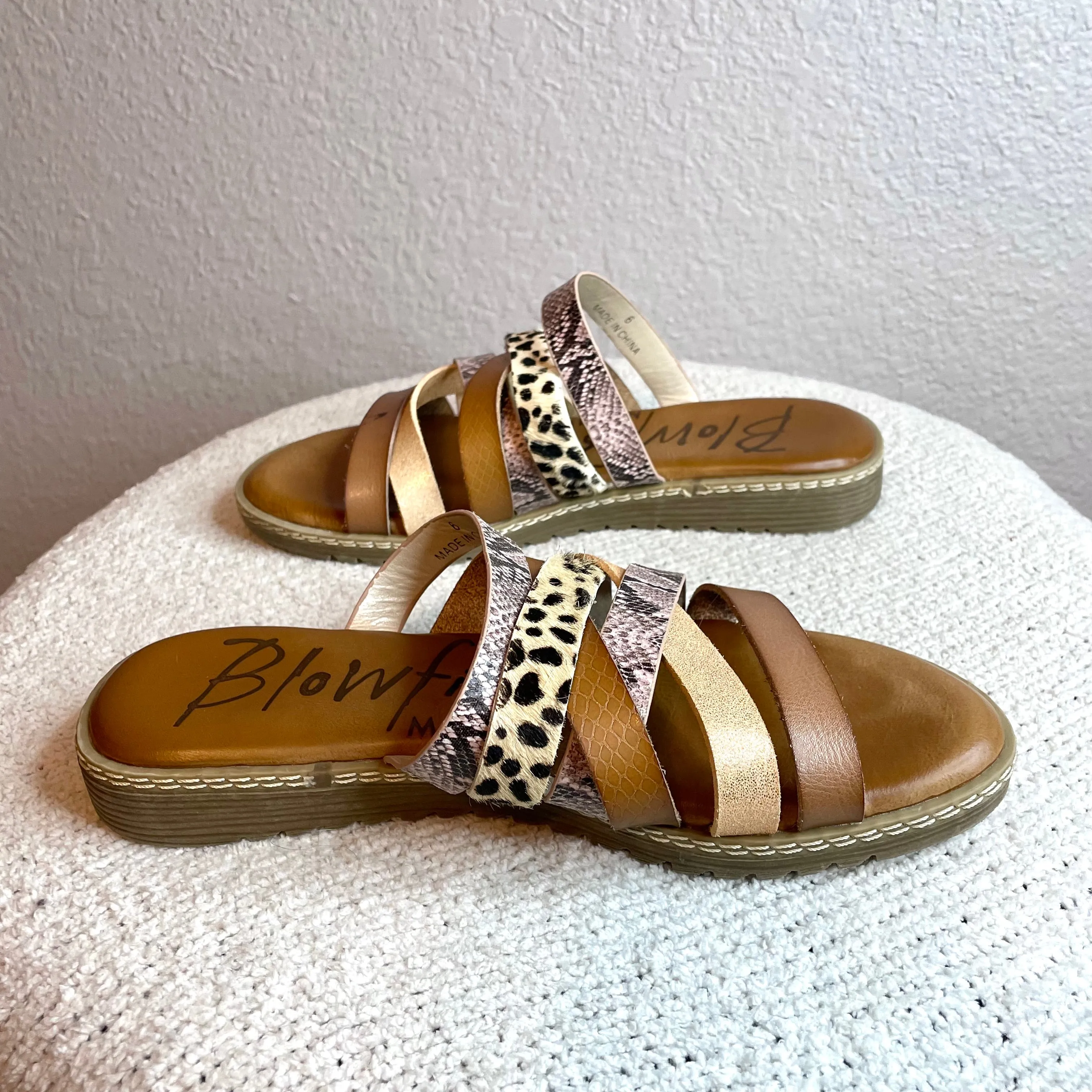 Strappy Animal Print Sandals