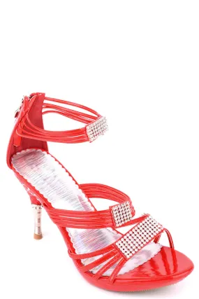 Strappy Diamante Open Toe Sandals