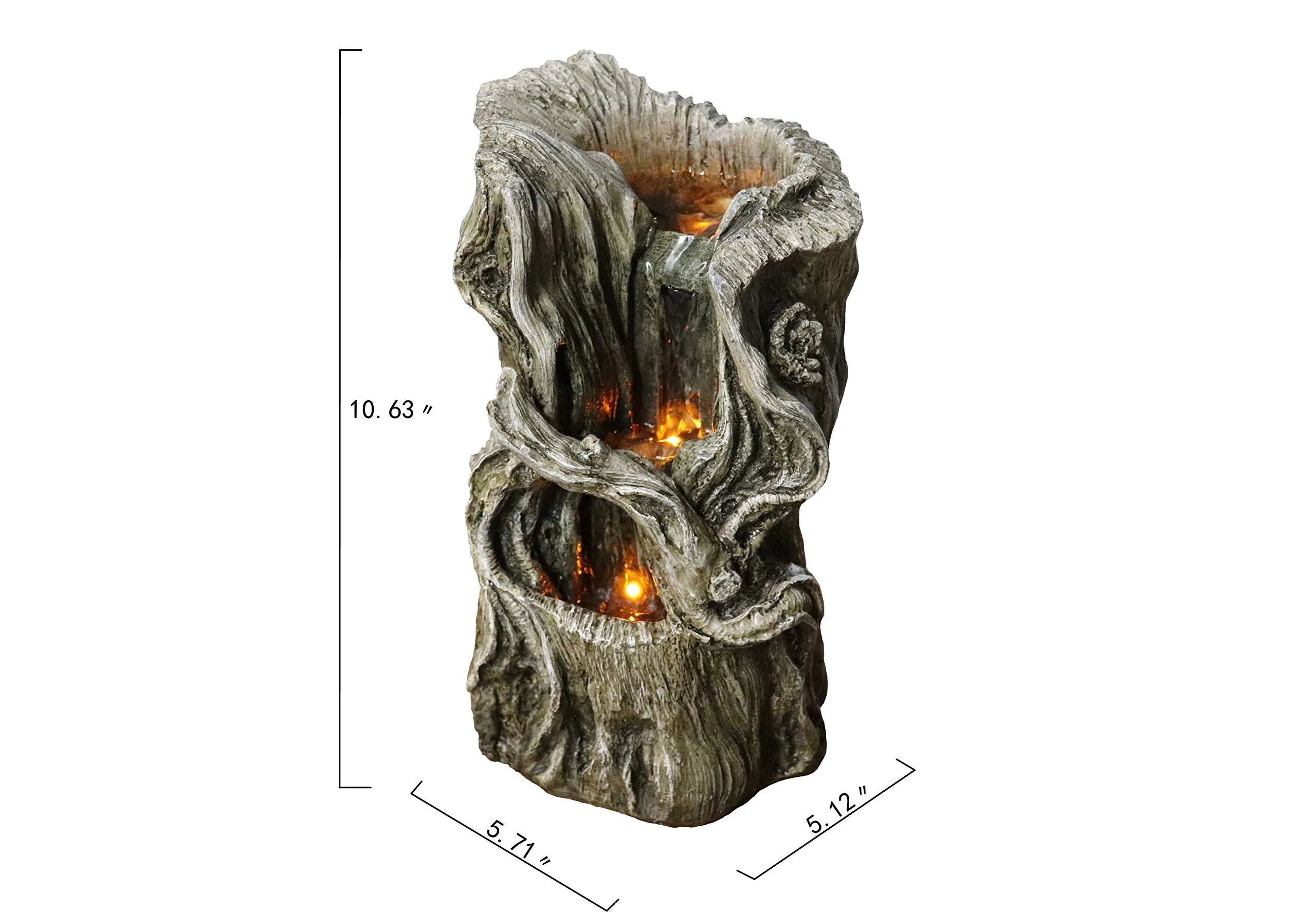 Stump Fountain Relaxation Fountain Indoor Fountain Fountain for Interior Decoration Tabletop Fountain