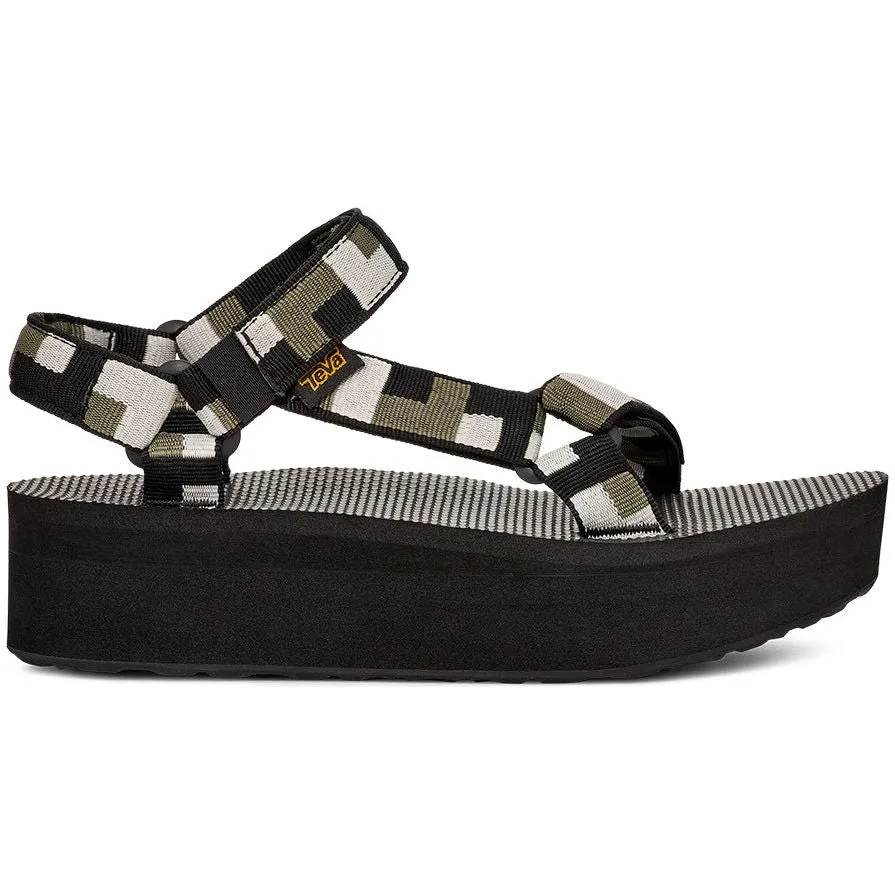 Teva Women's Flatform Universal Sandal in Retro Shapes Black