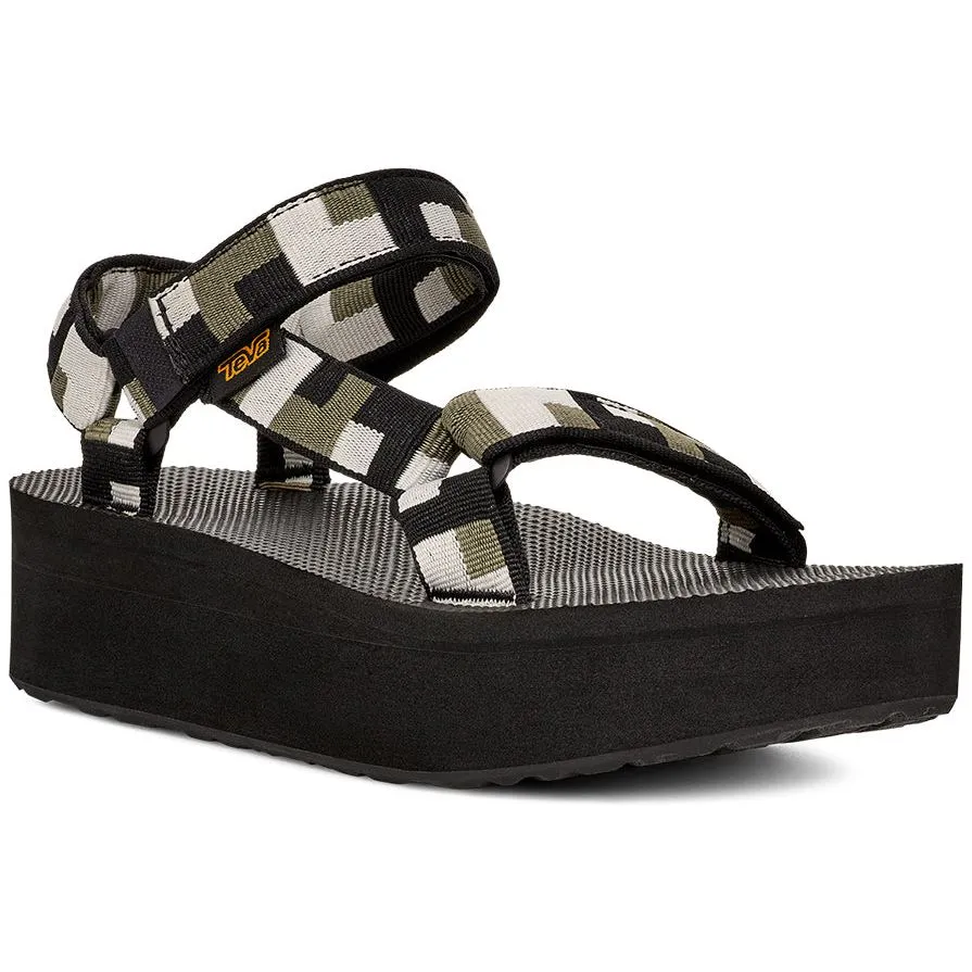 Teva Women's Flatform Universal Sandal in Retro Shapes Black