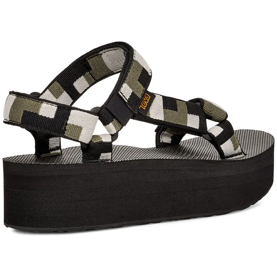 Teva Women's Flatform Universal Sandal in Retro Shapes Black