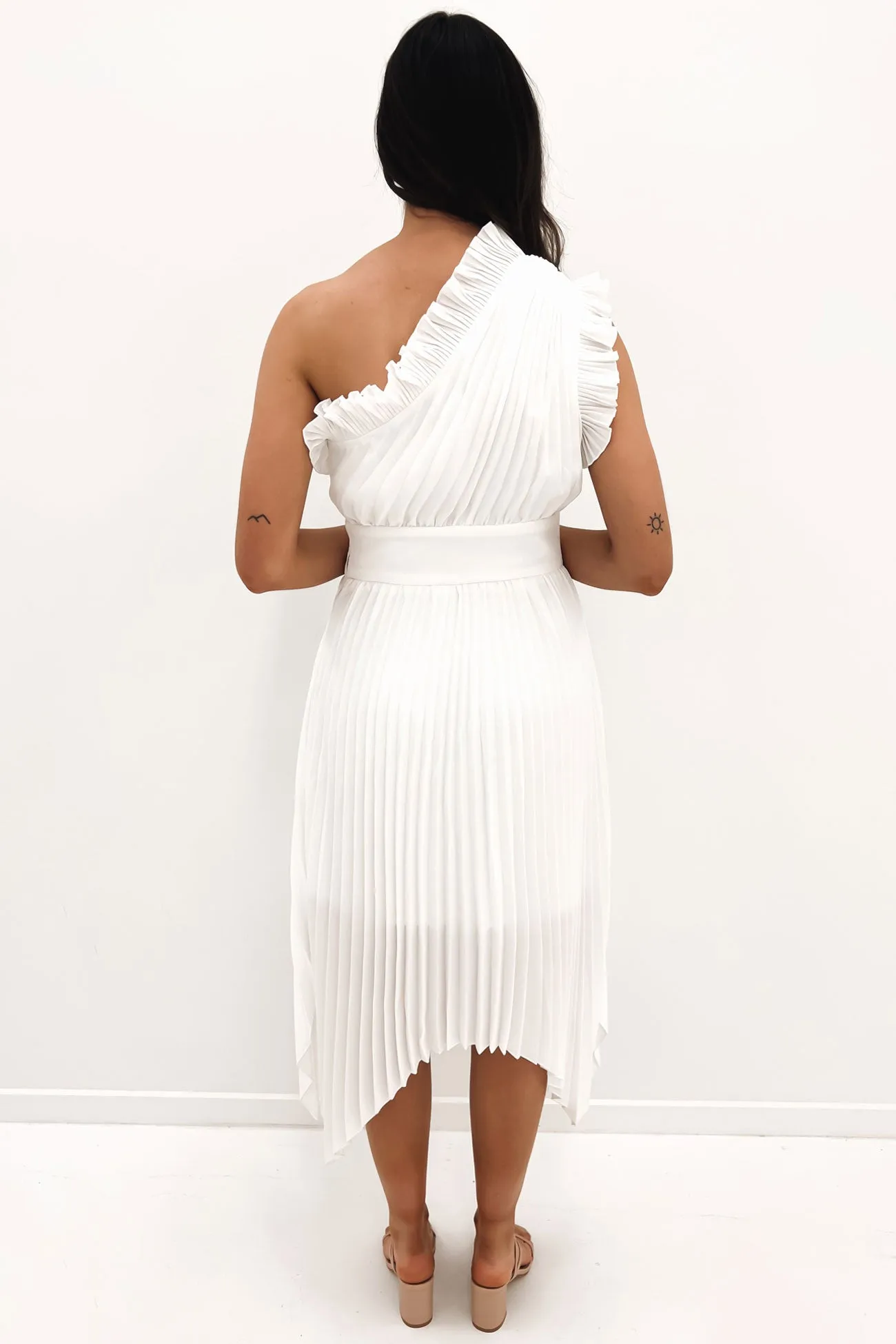 The Lady Like Midi Dress White