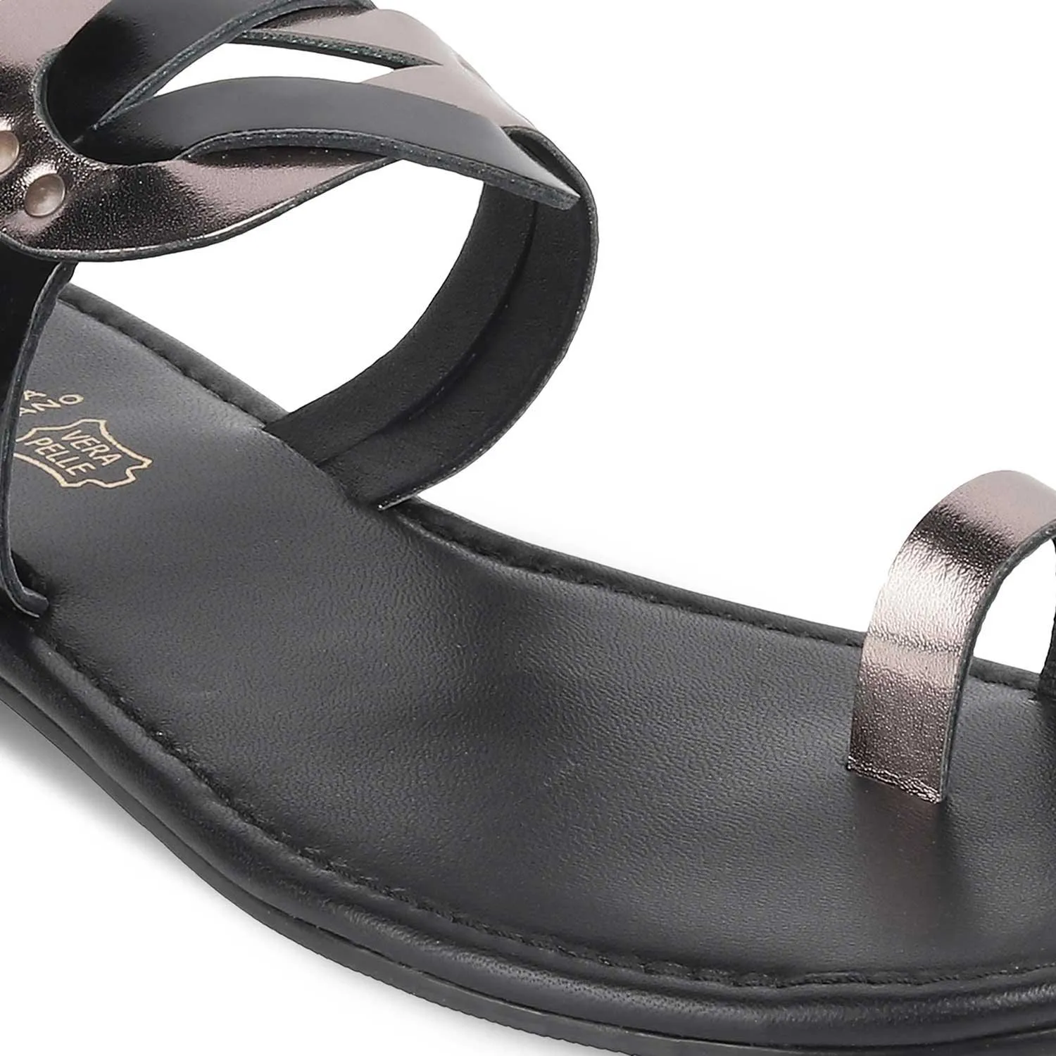 The Strappy Pewter Women's Casual Flats Tresmode