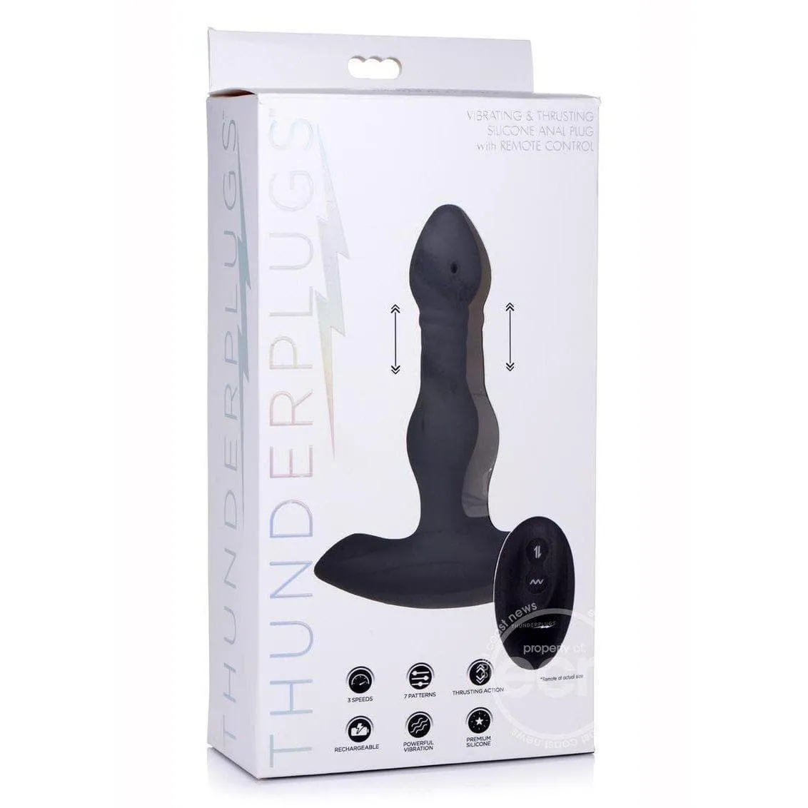 Thunder Plugs Vibrating & Thrusting Silicone Rechargeable Anal Plug with Remote Control