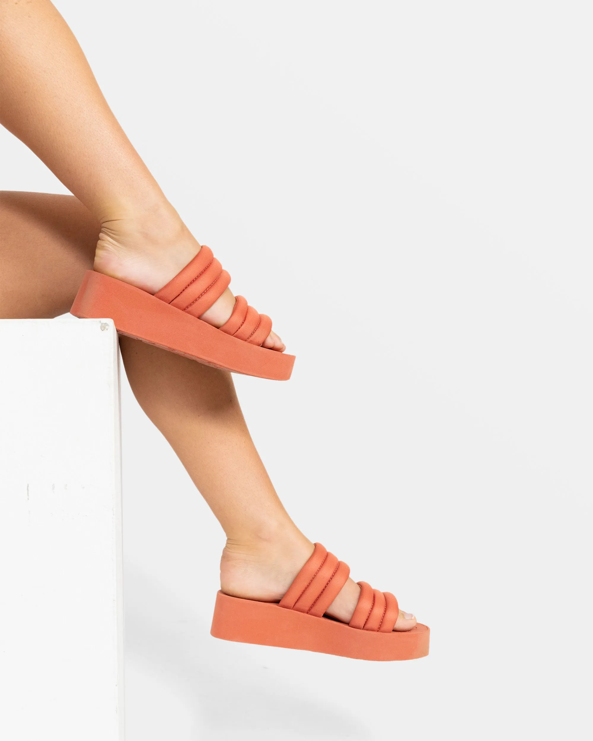 Totally Tubular Slide Sandals - Rust